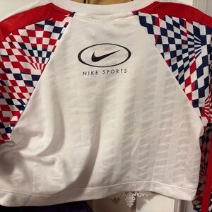 Nike Red and Blue Patterned Top